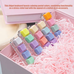 Gliging keyboard fidget caps in four colors for customizable sensory experiences