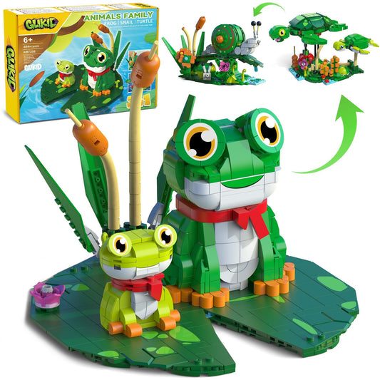 Glikid 3 in 1 animals frog family set for imaginative play and learning