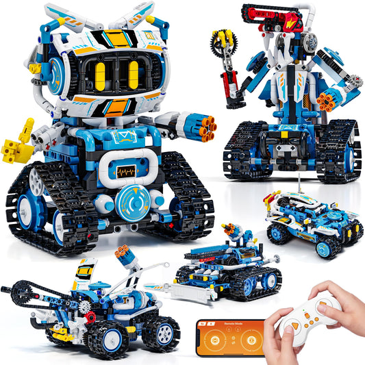 Glikid 5 in 1 RC robot kit front view for imaginative play and engineering exploration.
