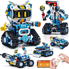 Glikid 5 in 1 RC robot kit front view for imaginative play and engineering exploration.