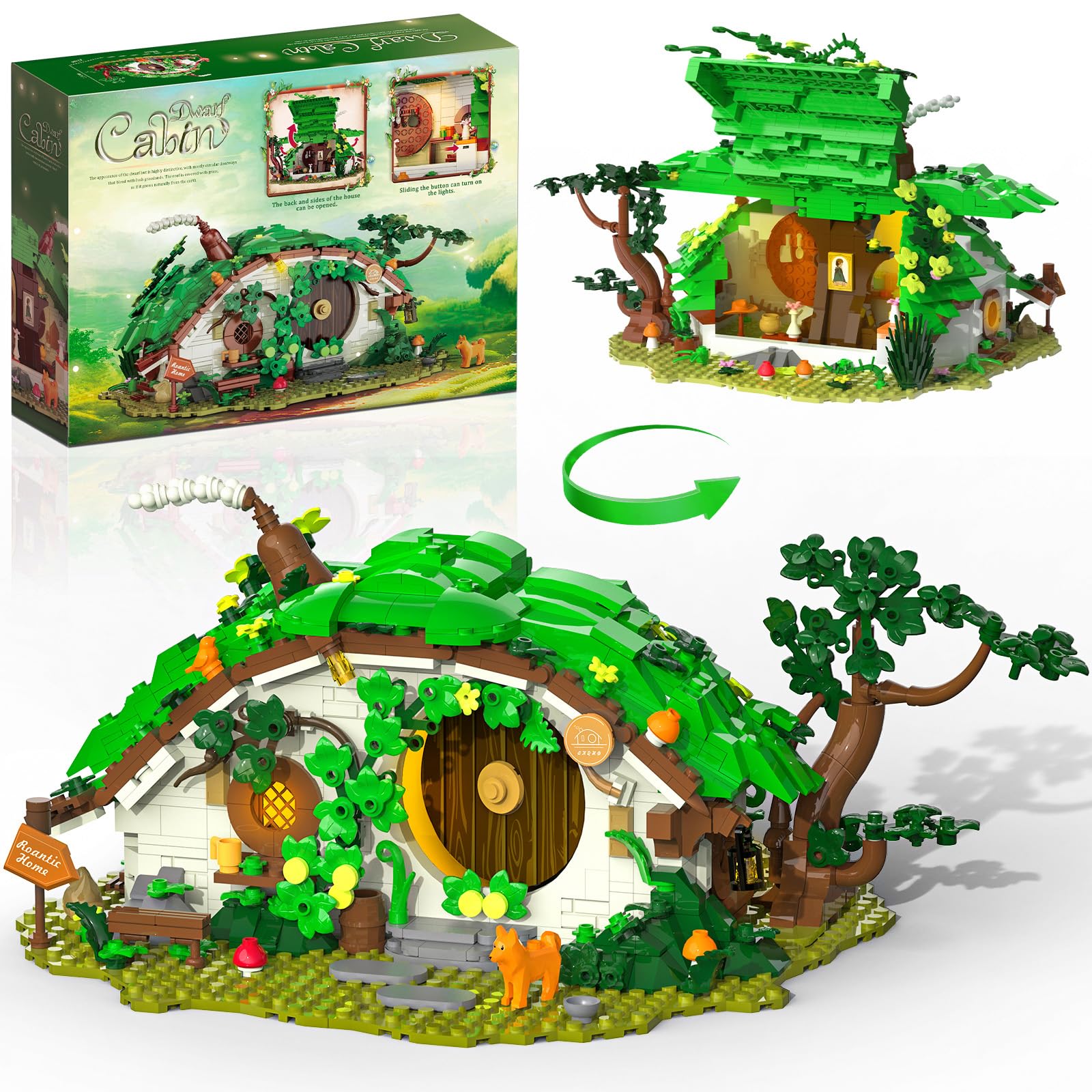 Glikid dwarf cabin with LED light for a warm, inviting display