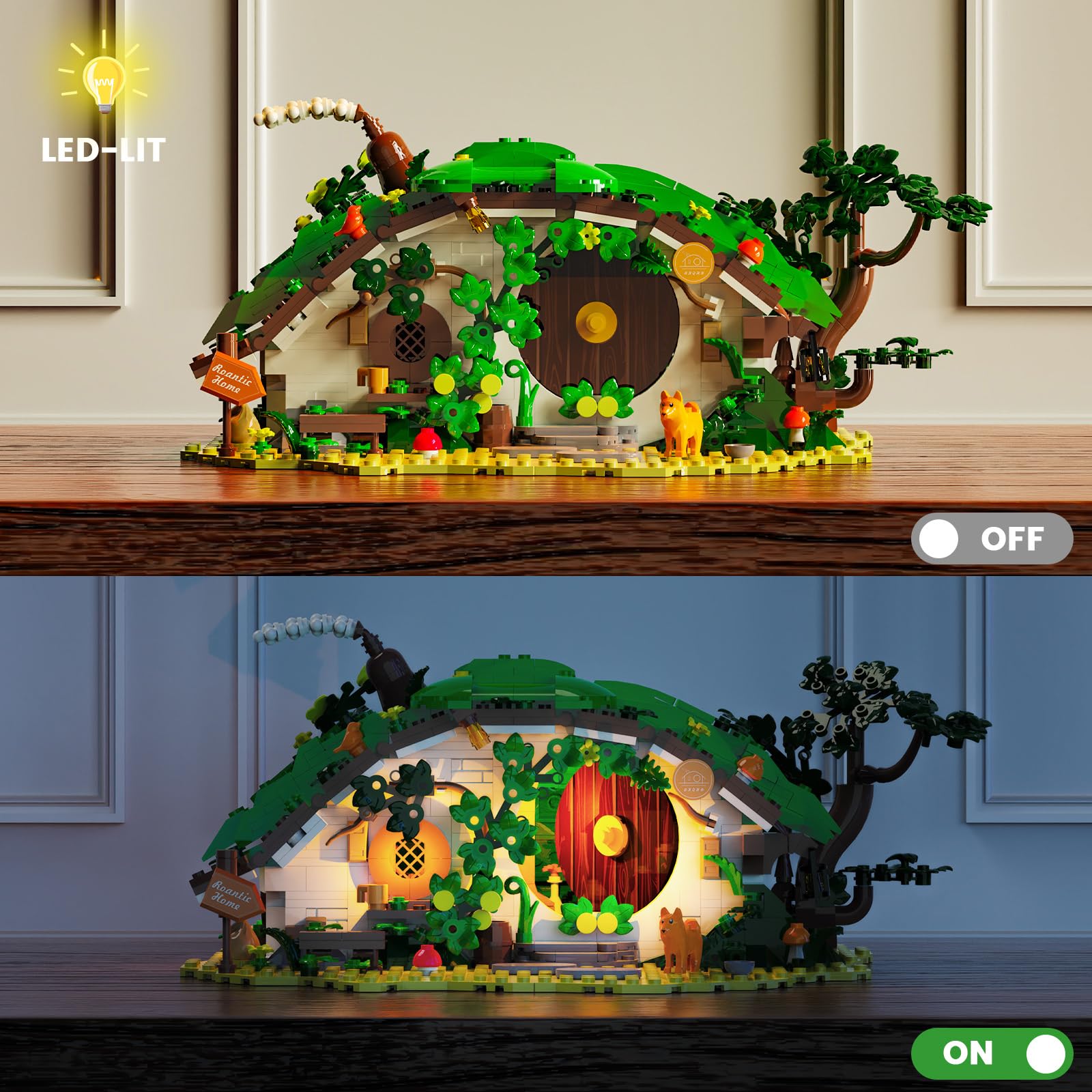 Glikid dwarf cabin chimney and plants highlight rustic fantasy charm