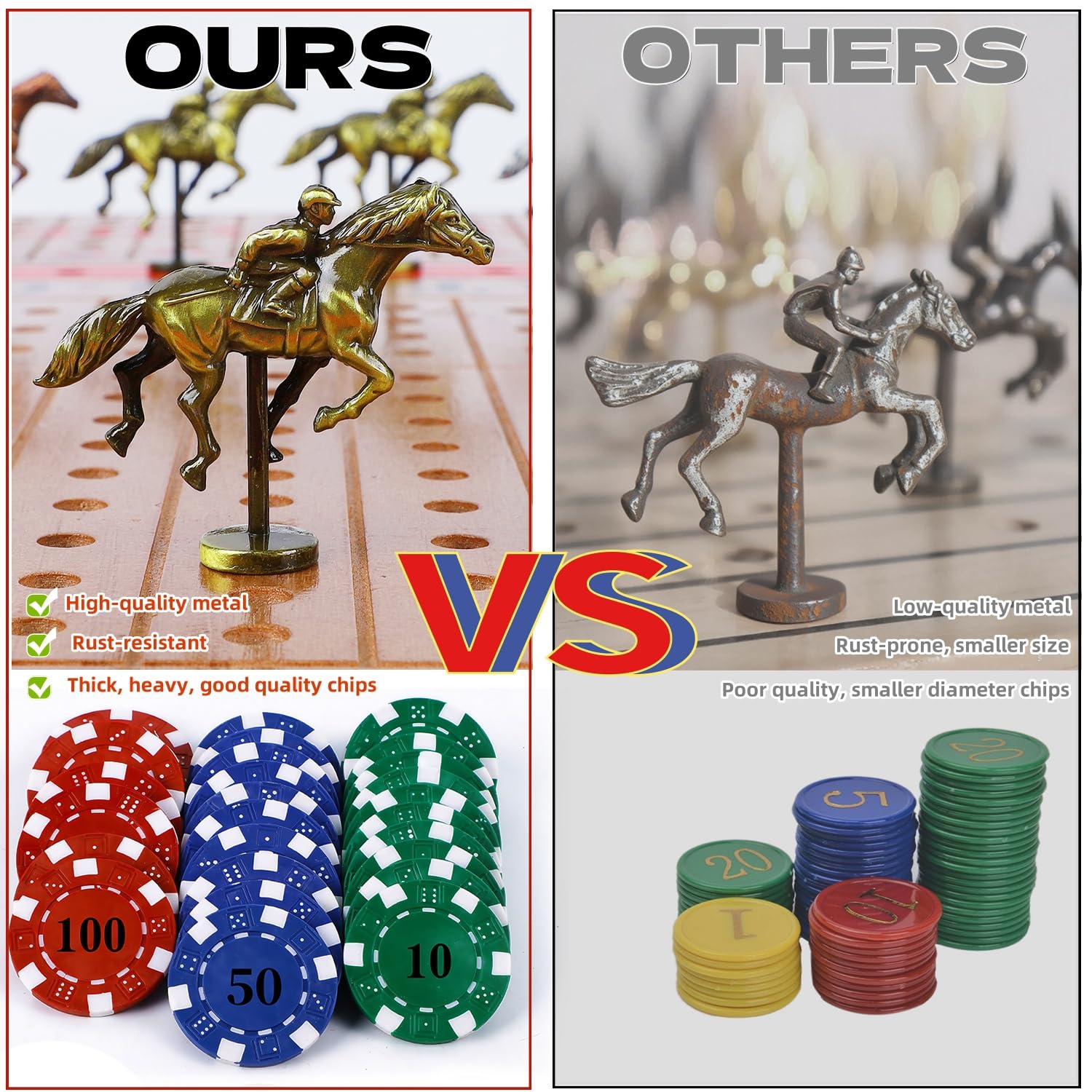 Glintoper 40 poker chips adding stakes to the race.