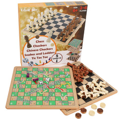 Glintoper 5-in-1 board with checker pieces ready for a quick game