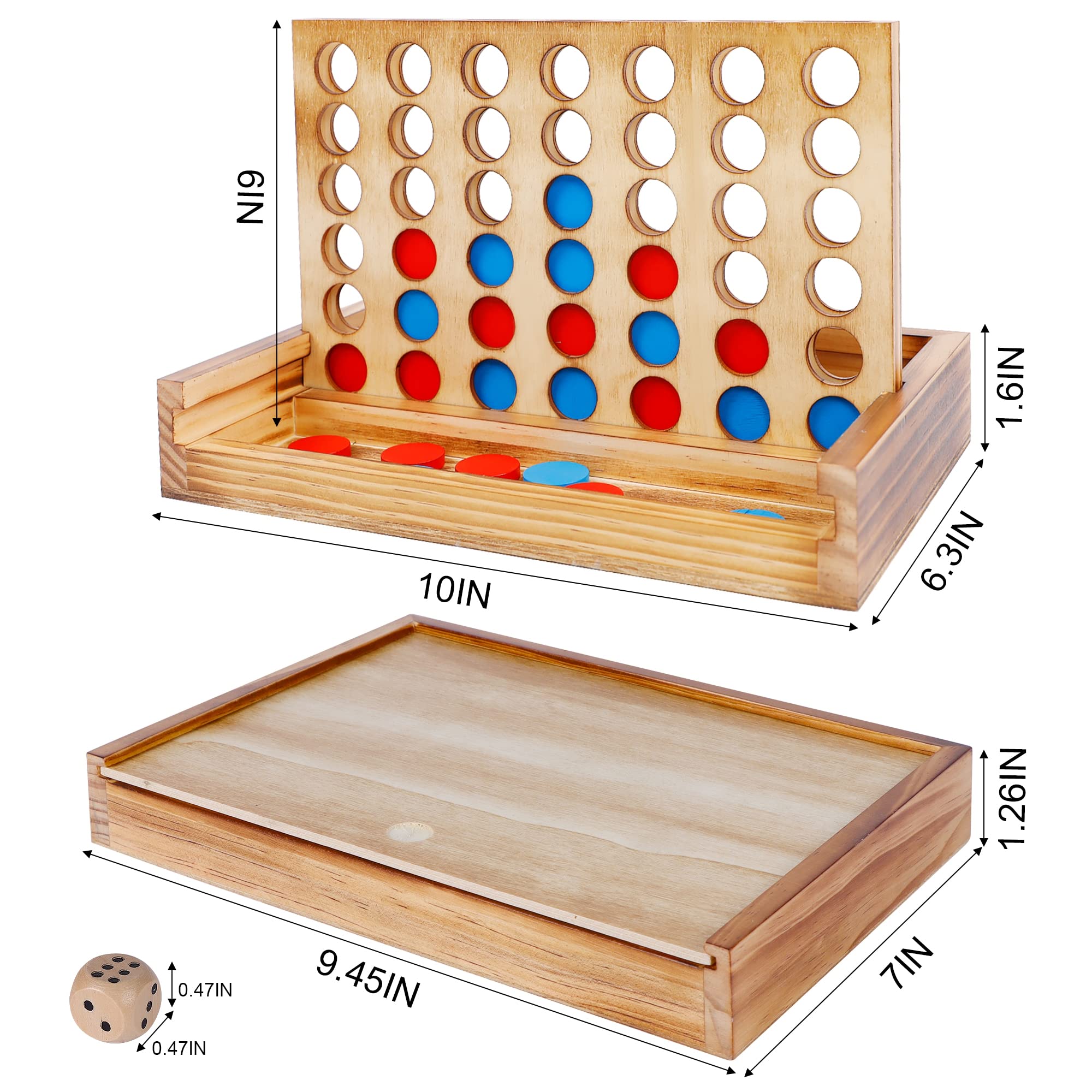 Glintoper Four In A Row wooden game ready for lively family competition