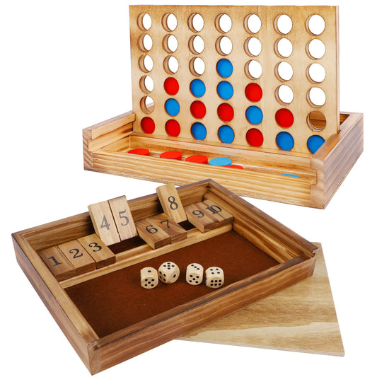 Glintoper Shut The Box wooden game with smooth surface for family play