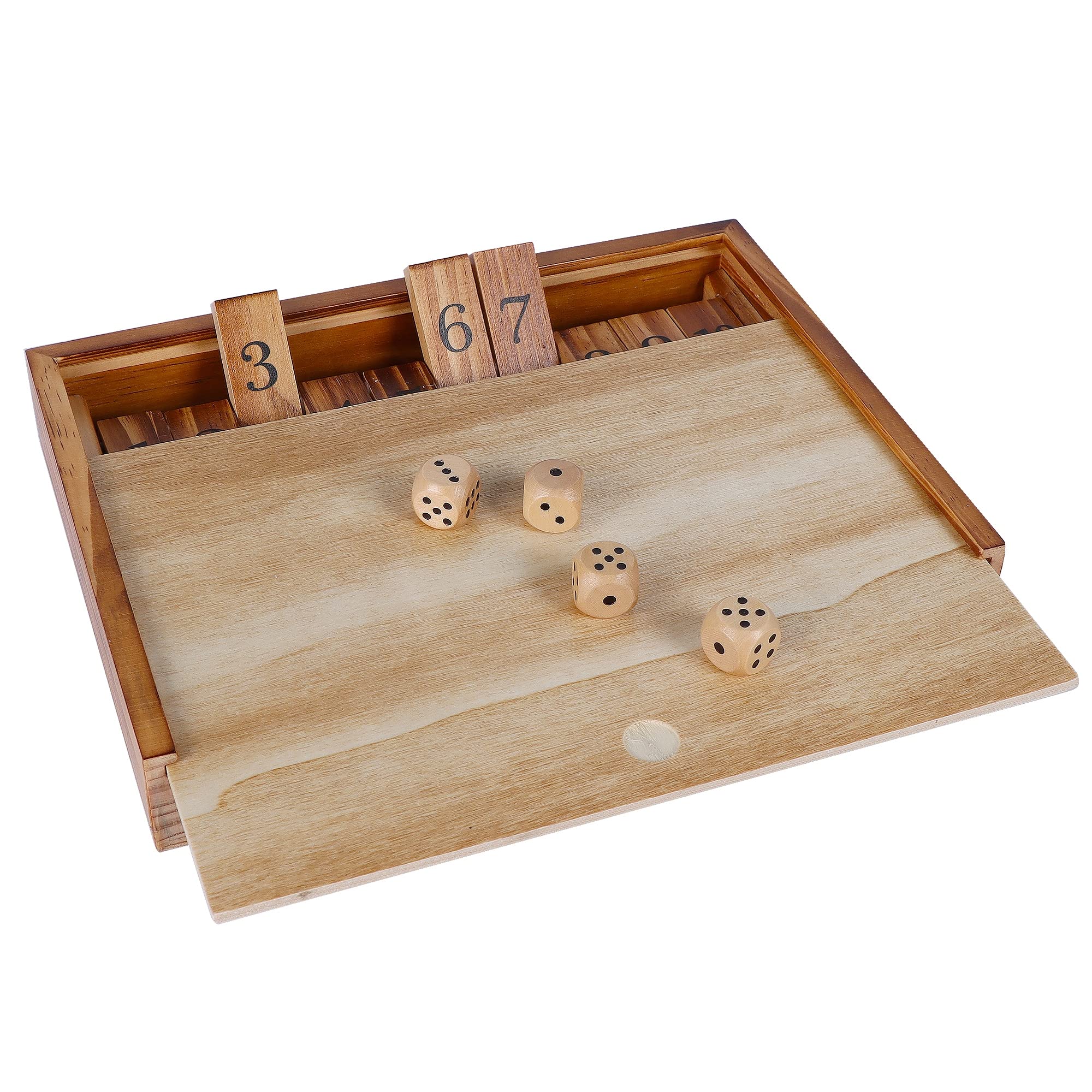 Glintoper Wooden dice set close-up showing natural blond finish