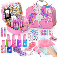 Glisiol kids nail polish set pink storage case for tidy playtime.