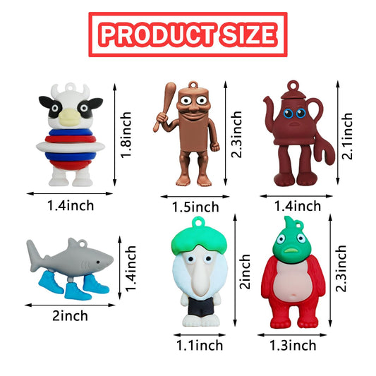 GlitchGear 24pc Brainrot animal designs, ideal for desk decor and gifting