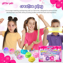 Glitter Galz party favors with vibrant slime activities for celebrations.