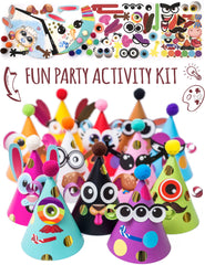 Glittery Garden 24-pc party hats kit ready for quick assembly and creative play