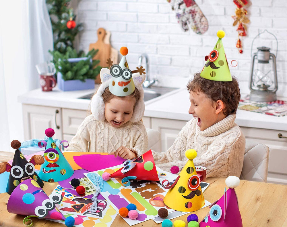 Glittery Garden hats display-ready banner ideas with bright colors after the party.