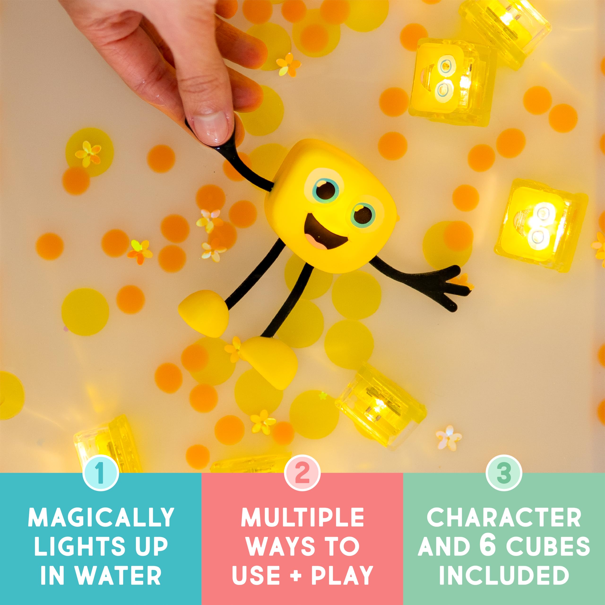 Glo Pals bath-time cubes activate in water to enhance playtime.