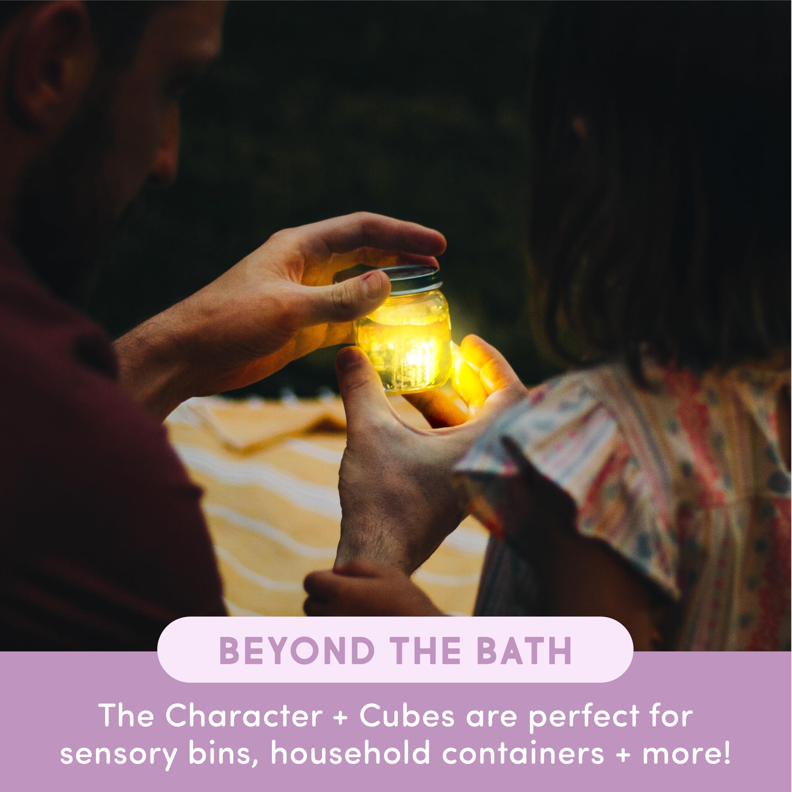 Glo Pals cubes are reusable and easy to clean after baths.