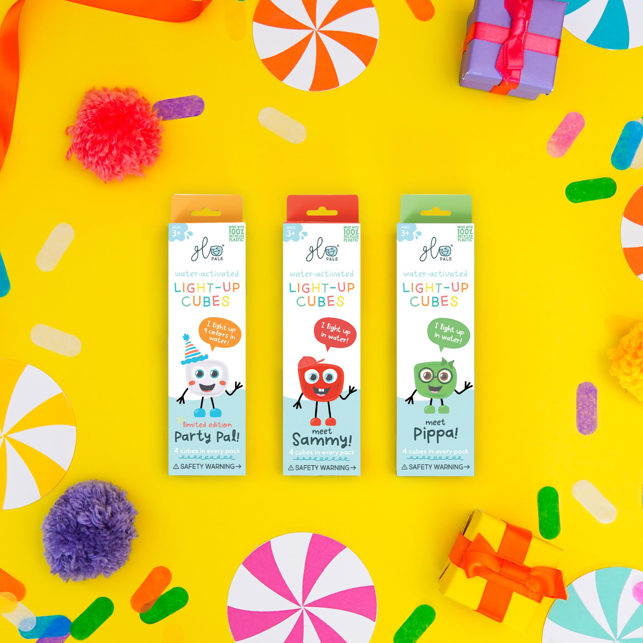 Glo Pals cubes compatible with characters for extended imaginative play.