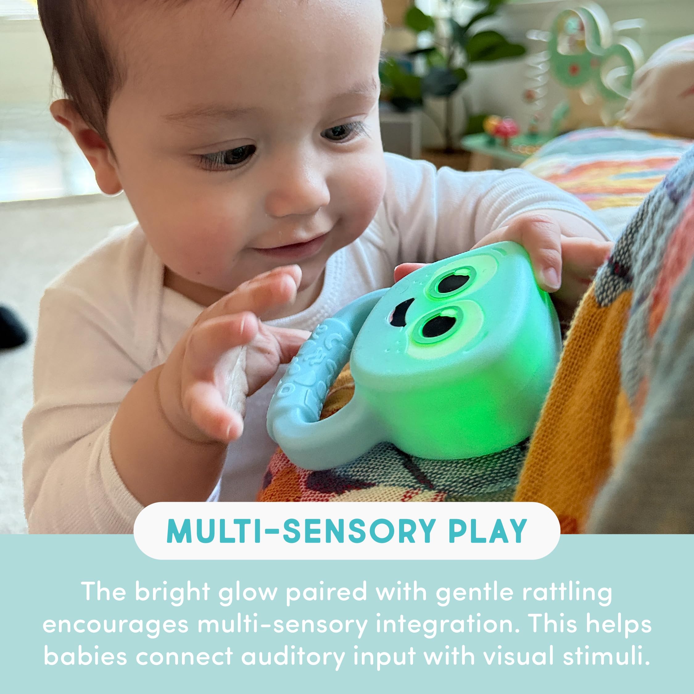 Glo Pals durable silicone rattle built for daily play and long-lasting fun