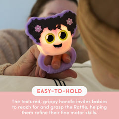 Glo Pals Light-Up Rattle made from silicone for durable everyday play.
