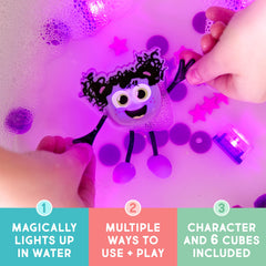 Glo Pals Lumi side view glowing cubes ready for creative bathtub adventures