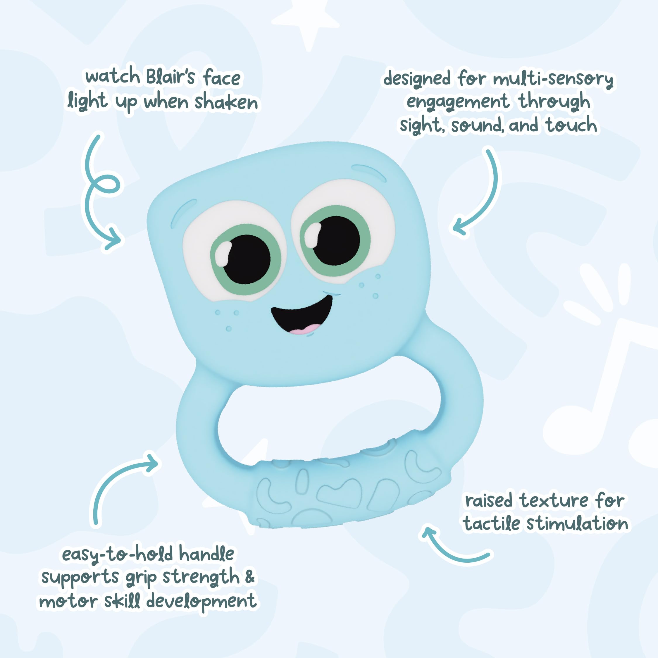 Glo Pals baby rattle adds engaging sensory glow to calm and focus playtime