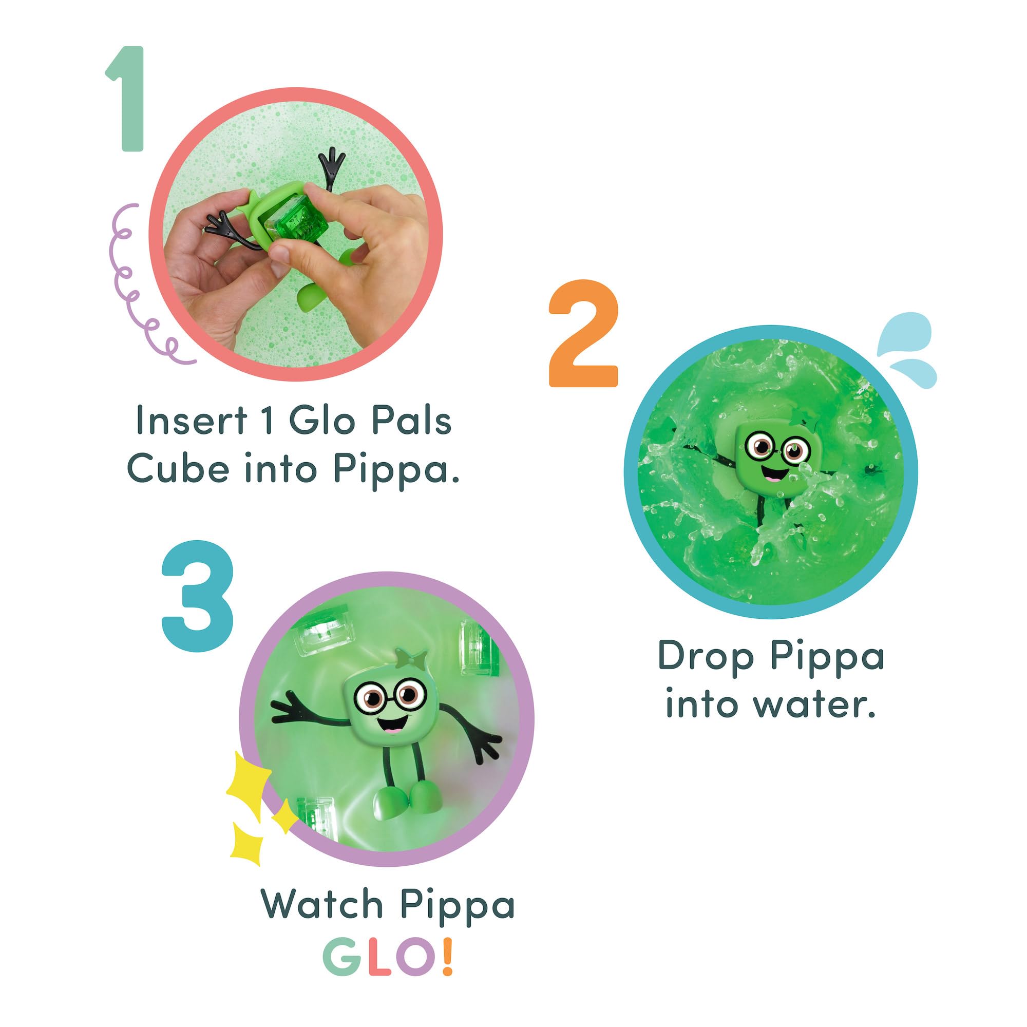 Glo Pals Pippa safe, soft bath cubes for curious hands