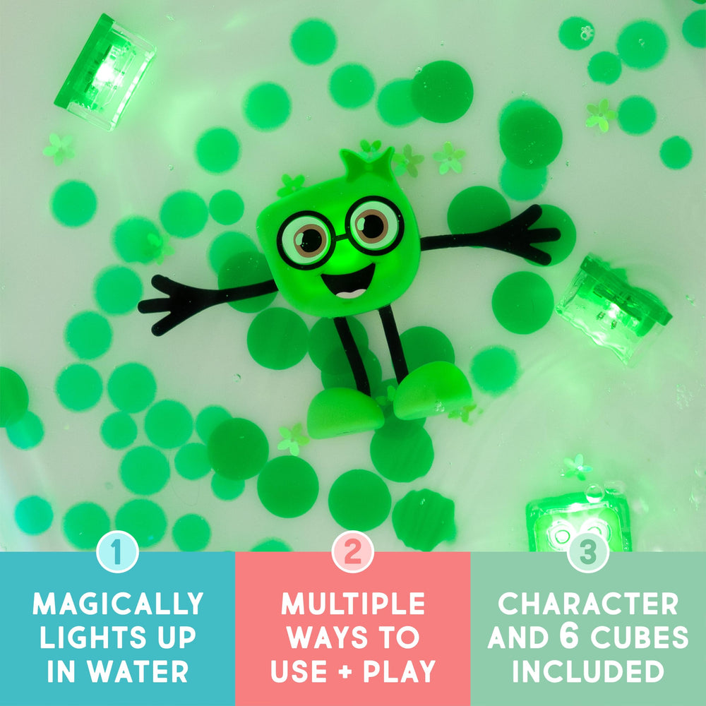 Glo Pals Pippa water-activated cubes illuminate as children splash and explore