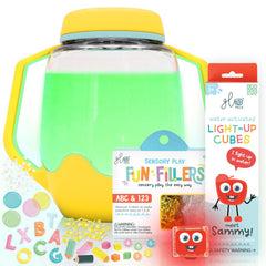Glo Pals Play Pack sensory jar with color-changing glow for bedtime routines