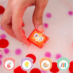 Glo Pals Sammy six-piece set arranged for creative bath play