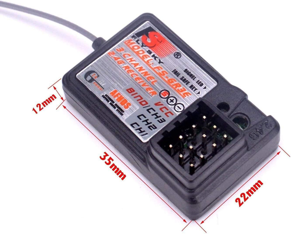 Globact FS-GR3E paired with FS-GT2 transmitter provides stable range.