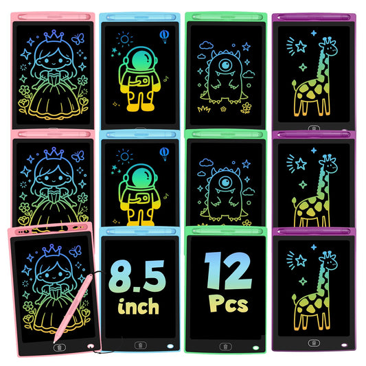 Glochin 12-pack LCD writing tablet 8.5 inch front view for kids