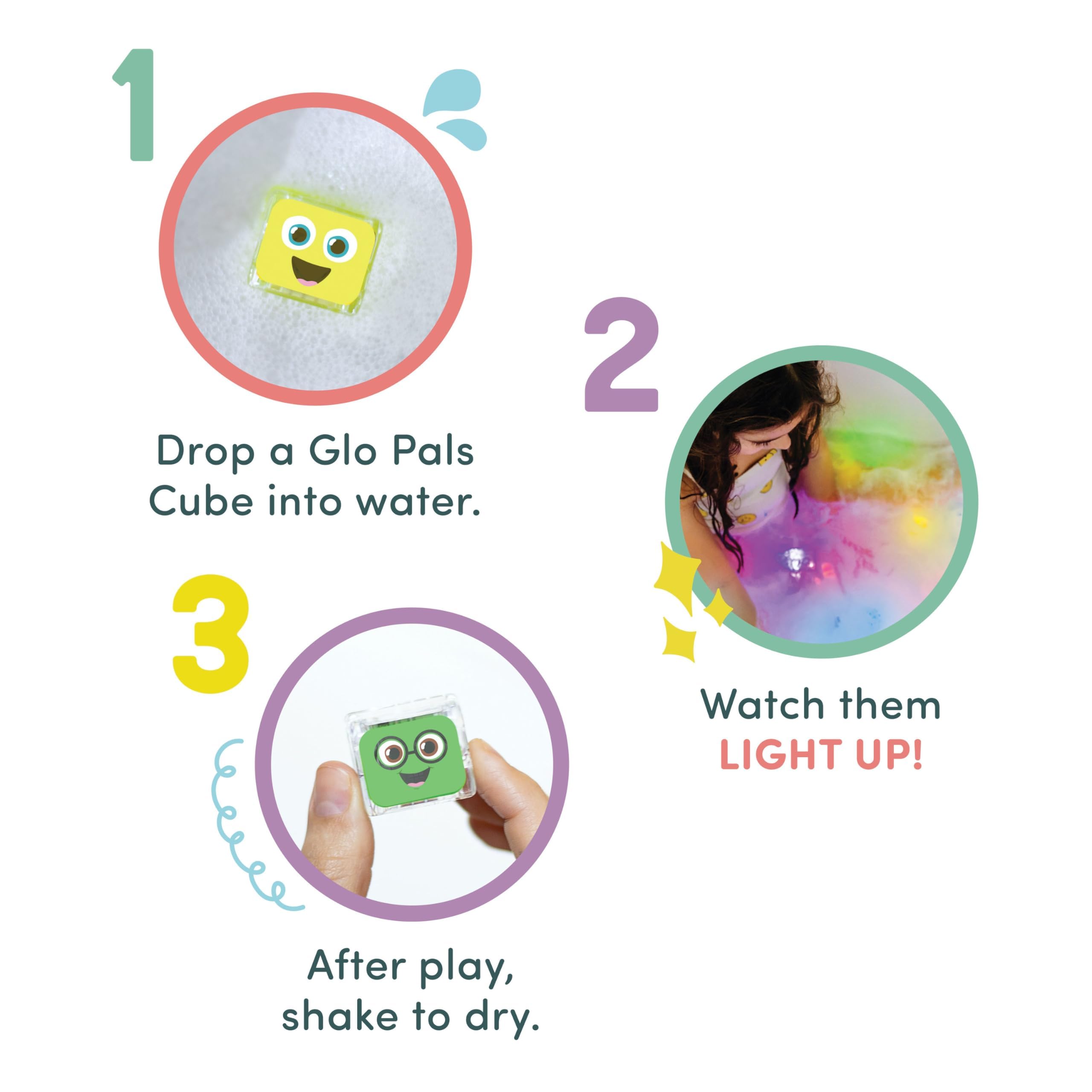 Glo Pals cubes in water-table setup aid hands-on exploration and color mixing