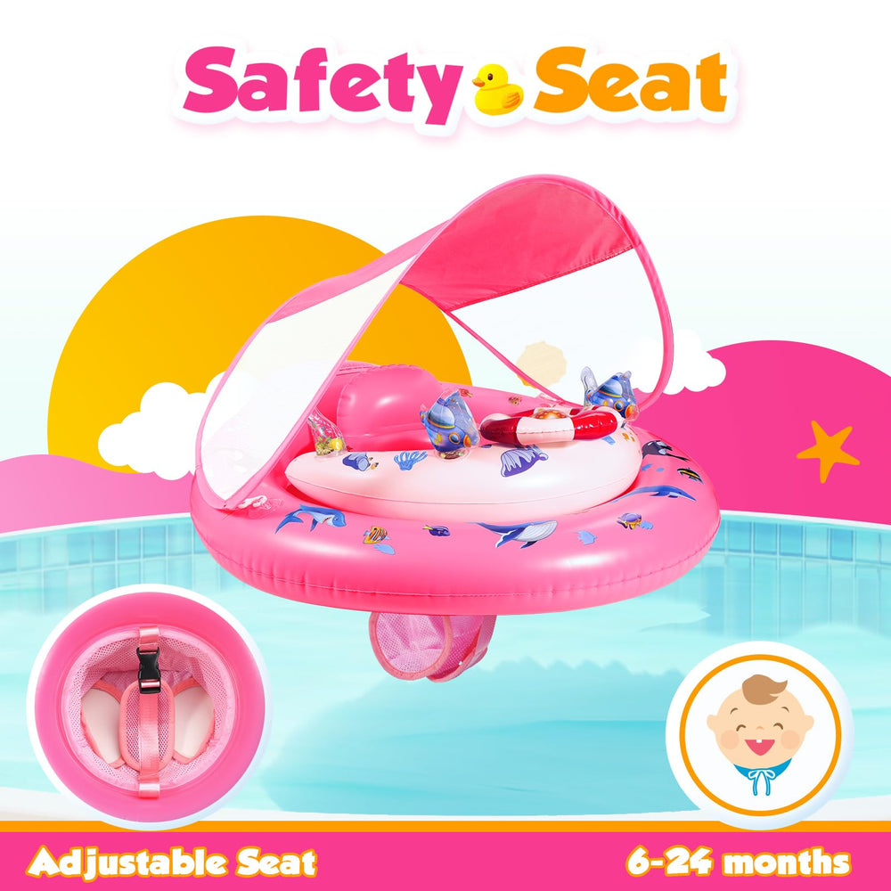 GLOPUS pool float with dual chambers and UPF50+ canopy