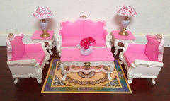 Gloria My Fancy Life dollhouse deluxe living room playset with cozy seating and accessories.