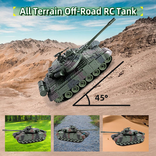 Glorryearst RC Tank turret-rotation demonstrates 360° aiming for dynamic battle setups.