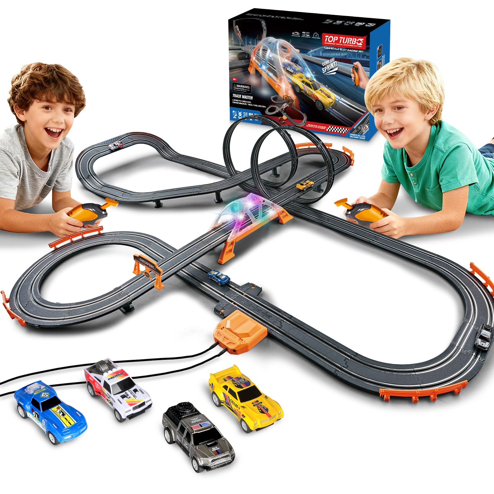 Glorryearst slot car track overpass bridge enhances performance and drama.