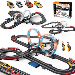 Glorryearst slot track with 28ft LED circle for glowing racing action.