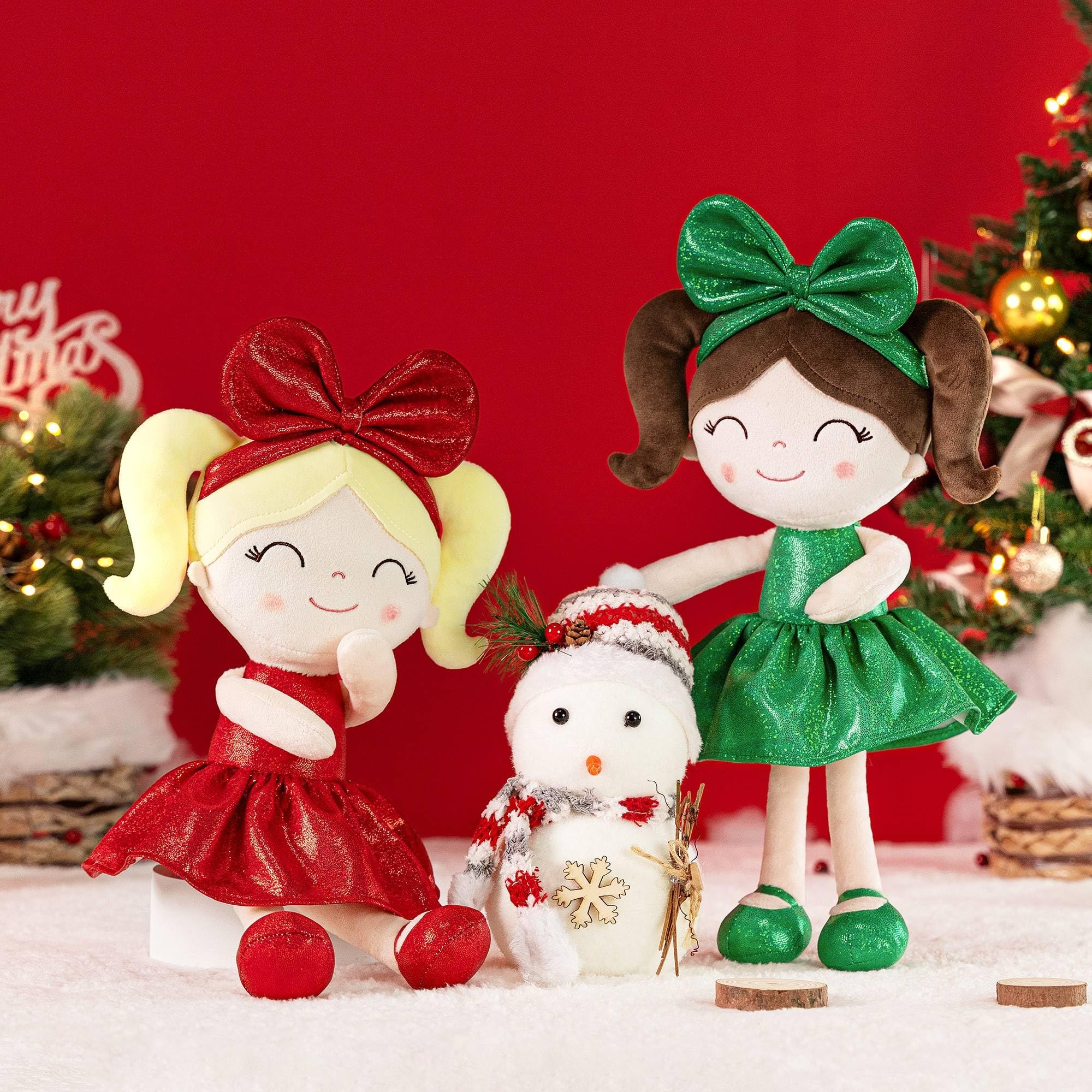 Gloveleya Christmas Baby Doll soft plush fabric designed for durable cuddles