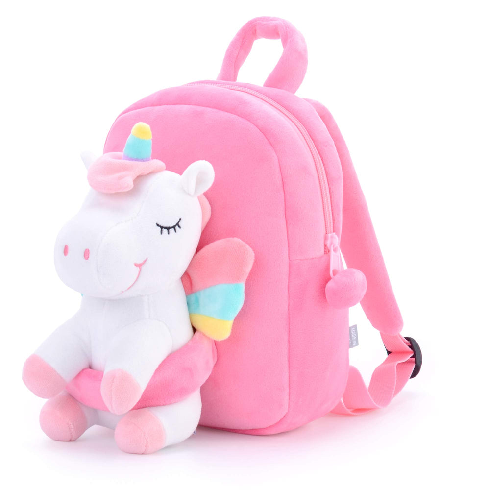 Gloveleya Unicorn Face Backpack with plush design, perfect for playful school days and easy to carry.