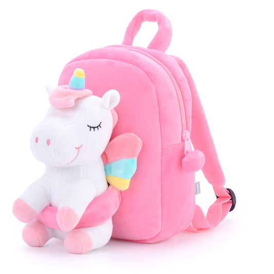 Gloveleya Unicorn Face Backpack with plush design, perfect for playful school days and easy to carry.