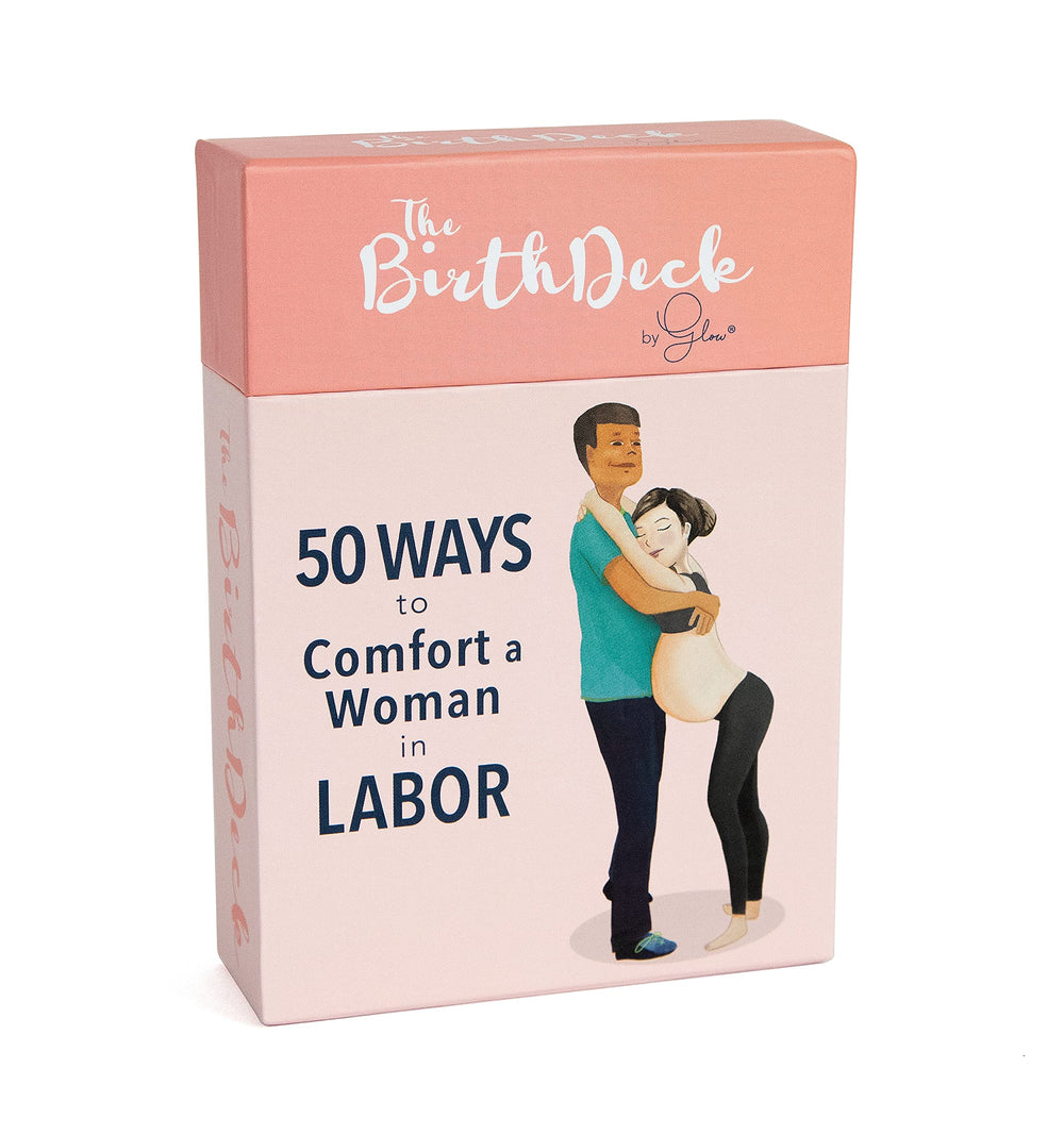 Glow Birth Deck Move technique card: comforting labor positions for partners.