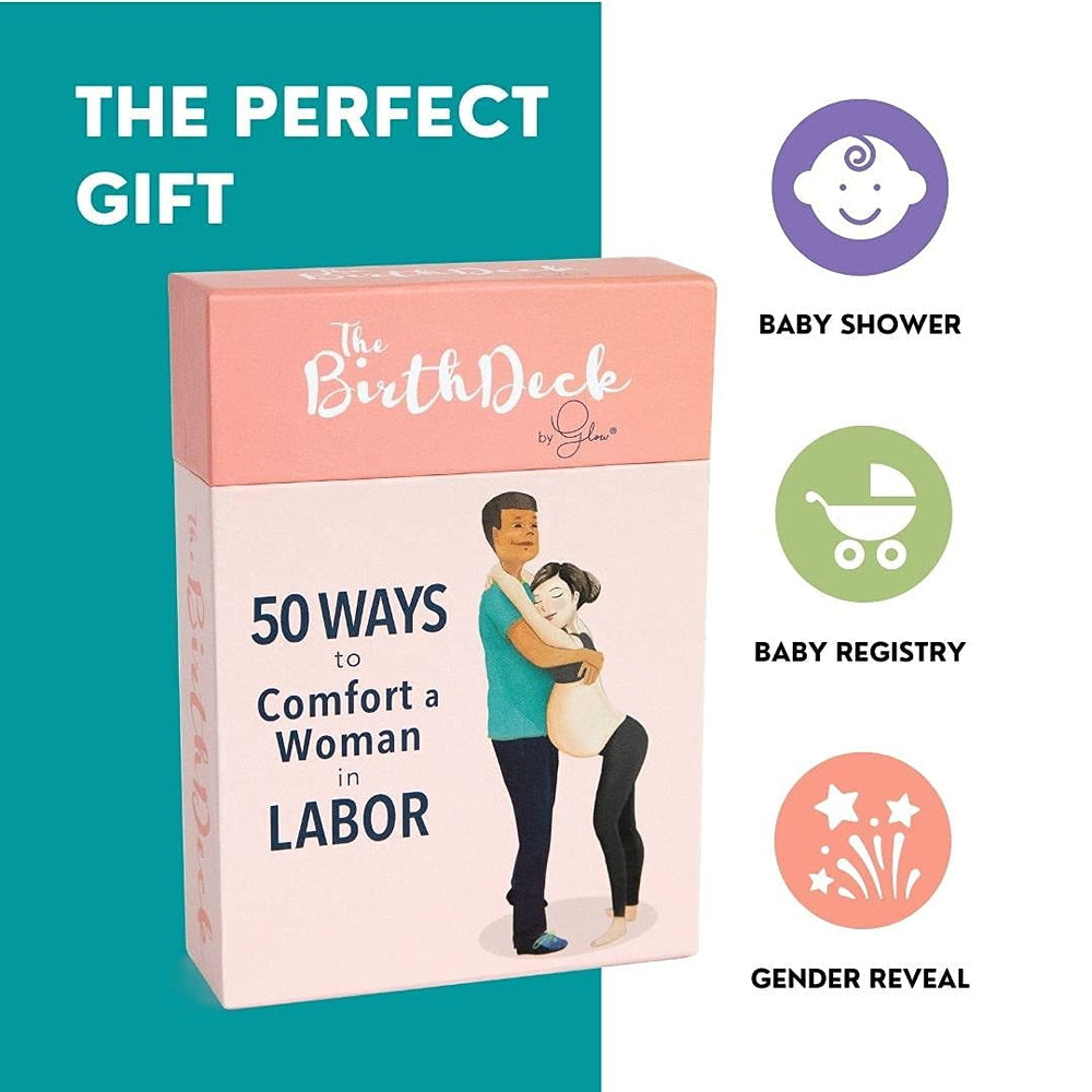 Glow Birth Deck Support technique card: practical cues for partners and care teams.