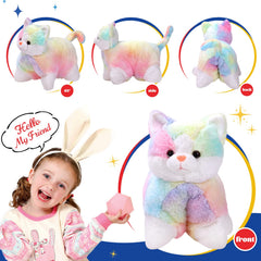 Glow Guards rainbow cat pillow folds into a comfy pillow