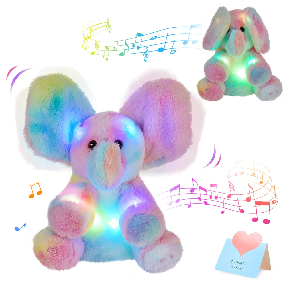 Glow Guards elephant face with rainbow body for engaging bedtime storytelling.