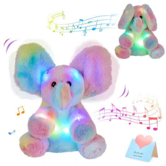 Glow Guards elephant face with rainbow body for engaging bedtime storytelling.