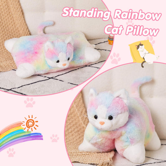 Glow Guards rainbow cat face detail with cute eyes and pink nose