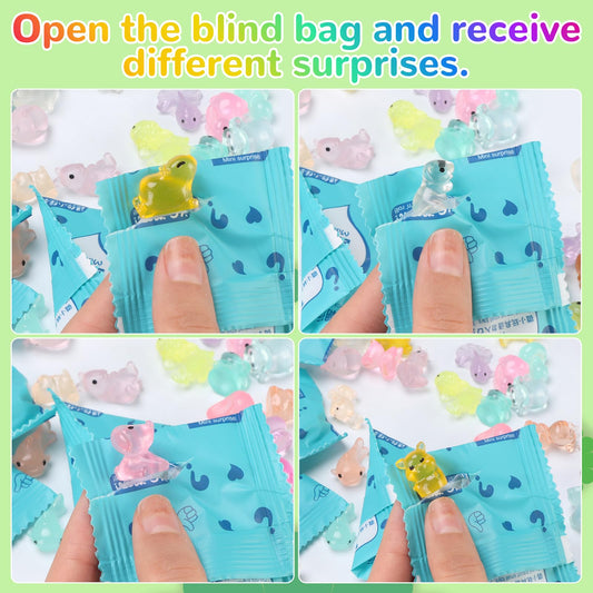 Glow Resin Mini Animals glow after light exposure, ideal for fairy garden accents.