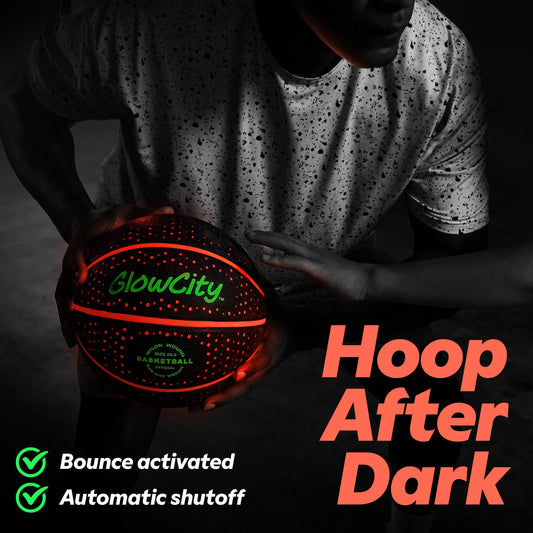GlowCity glow basketball with inside LED illumination for higher visibility