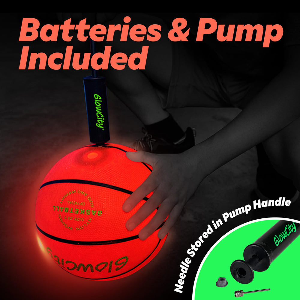 GlowCity glow basketball features bounce activated illumination for on court visibility