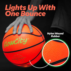 GlowCity glow ball includes a pump for quick inflation and play ready setup