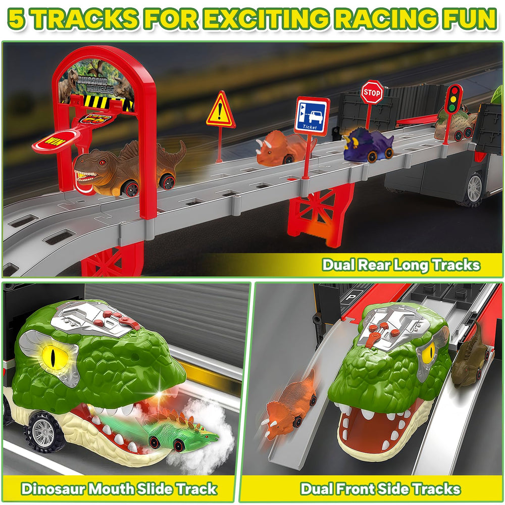 Gloween eight-piece dino cars set for shared racing fun
