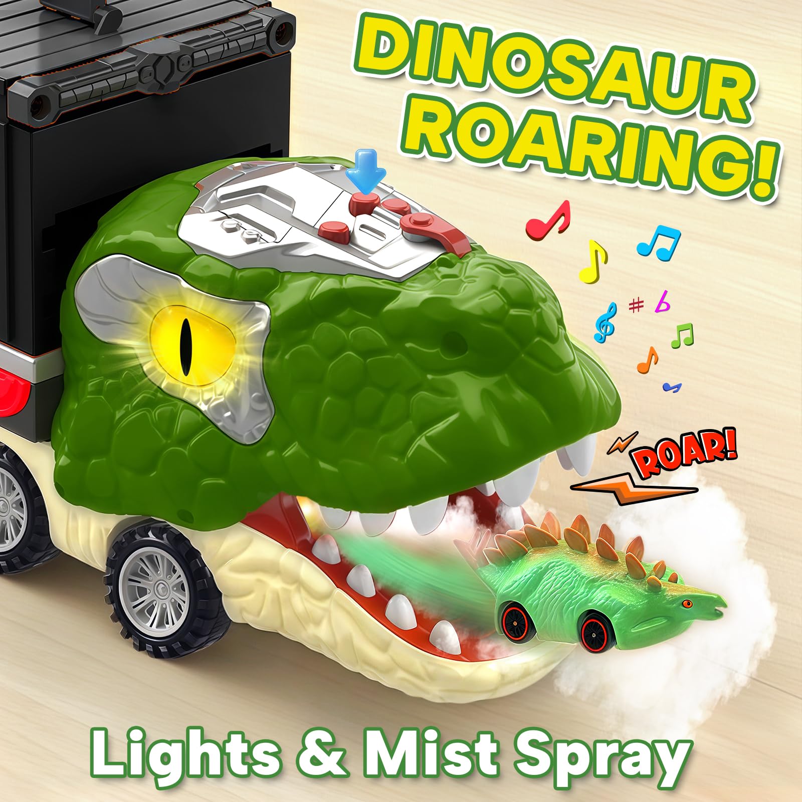 Gloween Folding design of the dinosaur truck for easy storage
